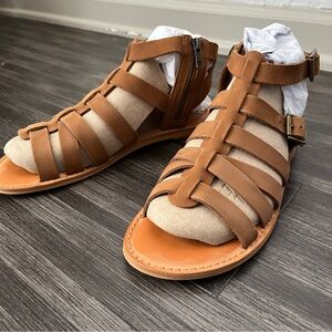 BP. Britt Flat Leather Gladiator Sandals